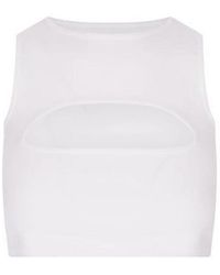 DSquared² - Tops ,Wit ,Katoen Stijlvolle Mouwloze Top - Lyst
