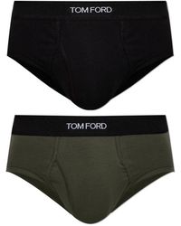 Tom Ford - Ondergoed ,Veelkleurig ,Katoen Katoenen Broekjes Twee-Pack Met Logo - Lyst