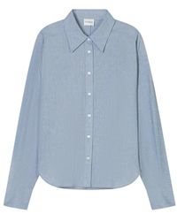 Closed - Overhemden ,Blauw ,Katoen Batwing Katoenen Shirt - Lyst