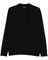 Barena - Zwarte Polo Kraag Sweater - Lyst