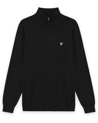 Lyle & Scott - Truien & Vesten ,Zwart ,Wol Golf Quarter Zip Jumper - Lyst