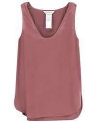 Max Mara - Tops ,Paars ,Paarse Zijden Mouwloze Top Met Zijsplitten - Lyst