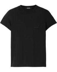 Jacquemus - Tops ,Zwart ,Katoen The Gros Grain T-Shirt Met Korte Mouwen - Lyst