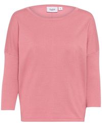 Saint Tropez - Milasz r-neck pullover strick aprikose - Lyst