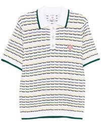 CASABLANCA - Tops ,Veelkleurig ,Katoen Tuck Stitch Short Sleeve Polo - Lyst