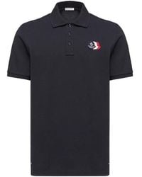 Moncler - Logo Patch Katoen Piqué Polo - Lyst