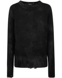 Avant Toi - Truien & Vesten ,Zwart ,Wol Luxe Kasjmier Zijde Wol Trui - Lyst