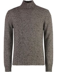 Malo - Truien & Vesten ,Grijs ,Leer Heather Cashmere Turtleneck Sweater - Lyst