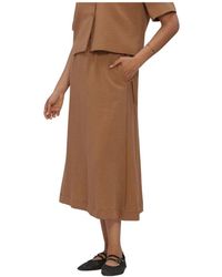 Object - Rokken ,Bruin ,Nylon Objrini Midi Rok 145 Nd - Lyst