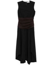 Tory Burch - Kleedjes ,Zwart ,Katoen Asymmetrische Jurk - Lyst