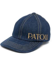 Patou - Accessoires ,Blauw ,Denim Geborduurde Denim Baseballpet - Lyst