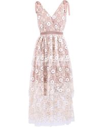 Self-Portrait Sequinned Tulle Dress - Roze