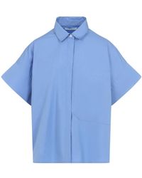 Co. - Overhemden ,Blauw ,Katoen Boxy Short Sleeve Shirt - Lyst