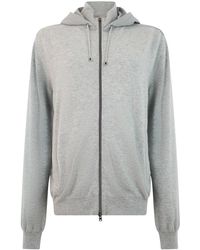 Herno - Hoodies & Sweatvesten ,Grijs ,Kasjmier Hooded Sweatshirt Met Rits - Lyst