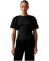 Michael Kors - Satin Cape Sleeve Blouse - Lyst