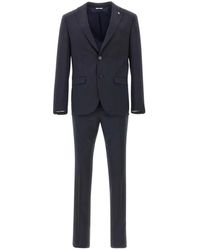 Manuel Ritz - Blauw Pak Met Inkeping Revers - Lyst