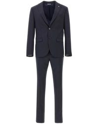 Manuel Ritz - Blauw Pak Met Inkeping Revers - Lyst
