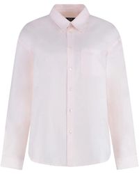 A.P.C. - Cotton Boyfriend Shirt Met Borstzak - Lyst