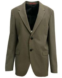 HUGO - Gestructureerde Blazer Bruin Slim Fit - Lyst