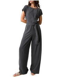 ALESSIA SANTI - Jumpsuits & Playsuits ,Blauw ,Katoen Jumpsuit Met Brede Bandjes - Lyst