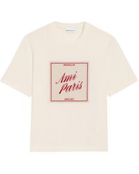 Ami Paris - Tops ,Wit ,Katoen T-Shirts En Polo's Wit - Lyst