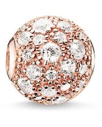 Thomas Sabo - Ciondolo charm pavé schiacciato in argento 925 roségold - Lyst