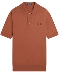 Fred Perry - Tops ,Bruin ,Katoen Klassiek Poloshirt - Lyst