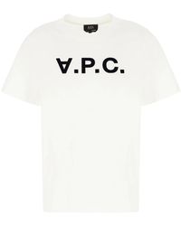 A.P.C. - T-Shirt Met Logo En Ronde Hals - Lyst