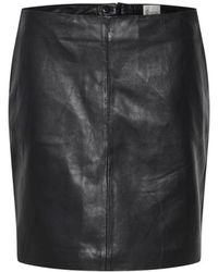 My Essential Wardrobe - Rokken ,Zwart ,Leer Klassieke Zwarte Leren Rok - Lyst
