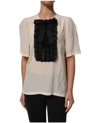Dolce & Gabbana - Blouse Met Ronde Hals En Korte Mouwen - Lyst