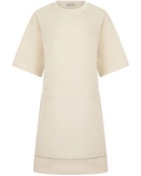 Moncler - Mini T-Shirt Jurk Van Katoenmix - Lyst