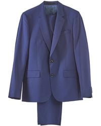Paul Smith - Kostuums ,Blauw ,Wol Blauw Wollen En Mohair 2-Knoops Pak - Lyst