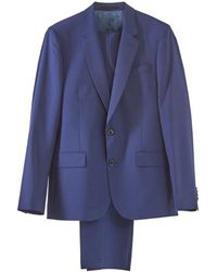 Paul Smith - Kostuums ,Blauw ,Wol Blauw Wollen En Mohair 2-Knoops Pak - Lyst