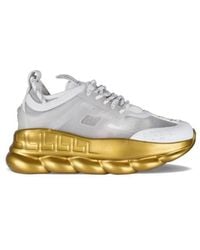 Versace - Schoenen ,Wit ,Leer Chain Reaction Sneakers - Lyst