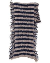 Massimo Alba Bicolor Striped Scarf - Grijs