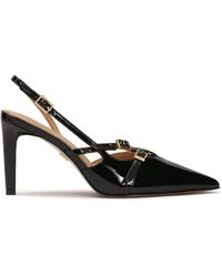 Kazar - Schoenen ,Zwart ,Leer Zwarte Gelakte Pumps Met Open Hakken - Lyst
