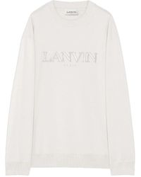 Lanvin - Hoodies & Sweatvesten ,Katoen Oversized Sweatshirt Van Katoen Met Logo - Lyst
