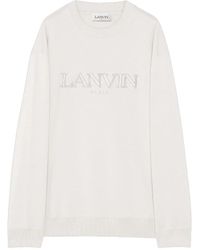 Lanvin - Hoodies & Sweatvesten ,Katoen Oversized Sweatshirt Van Katoen Met Logo - Lyst