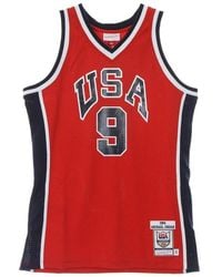 Mitchell & Ness - Fitness ,Rood ,Polyester Michael Jordan Team Usa Basketball Tank Top - Lyst
