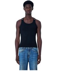 Jean Paul Gaultier - Tops ,Zwart ,Katoen Geribbelde Tanktop Met Metalen Hardware - Lyst