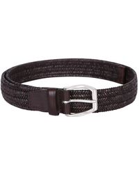 Orciani - Brauner Leder Geflochtener Gürtel - Lyst