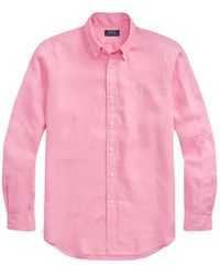 Ralph Lauren - Camicia sportiva a maniche lunghe rosa - Lyst