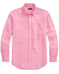 Ralph Lauren - Rosa langarm sportshirt - Lyst