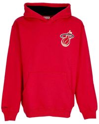 Mitchell & Ness - Hoodies & Sweatvesten ,Rood ,Katoen Miami Heat Vintage Logo Hoodie - Lyst