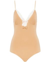Chloé - Bodysuit Met Kanten Details En Ruches - Lyst
