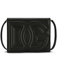 Dolce & Gabbana - Schwarze cross body tasche mit dg logo - Lyst