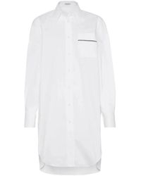 Brunello Cucinelli - Stretch Cotton Poplin Shirt - Lyst