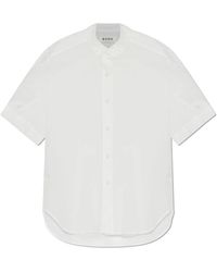 Rohe - Overhemden ,Wit ,Katoen Transparant Shirt Met Korte Mouwen - Lyst