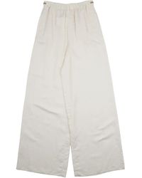 Max Mara - Broeken ,Wit ,Linnen Onore Wijde Broek - Lyst