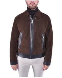 Dondup - Leder Bikerjacke Mit Hemdkragen - Lyst